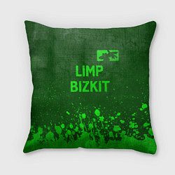 Подушка квадратная Limp Bizkit - green gradient посередине, цвет: 3D-принт