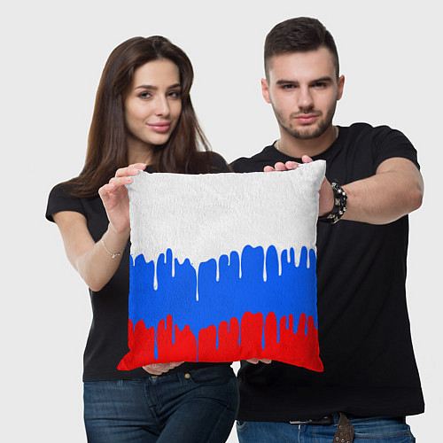Подушка квадратная Патриот - флаг / 3D-принт – фото 3