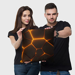 Подушка квадратная Оранжевое свечение текстура, цвет: 3D-принт — фото 2
