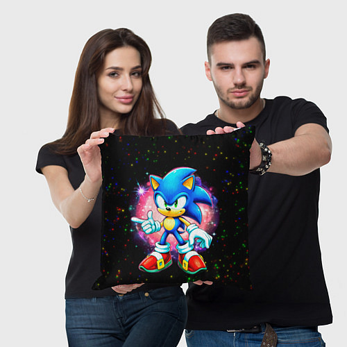 Подушка квадратная Sonic in space / 3D-принт – фото 3