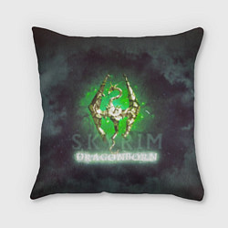 Подушка квадратная Skyrim gold logo Dragonborn