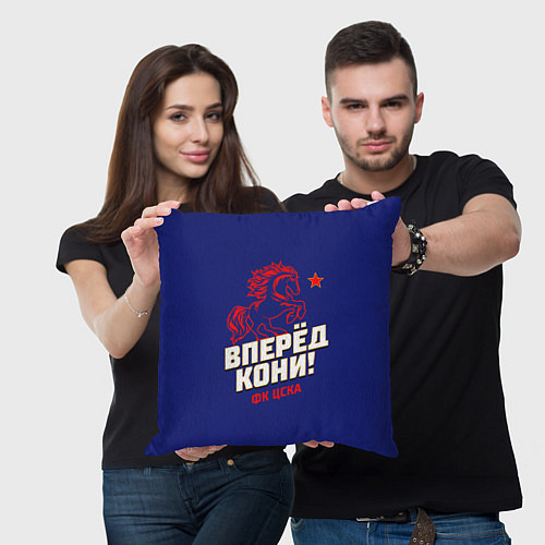 Подушка квадратная Вперед кони ФК ЦСКА / 3D-принт – фото 3