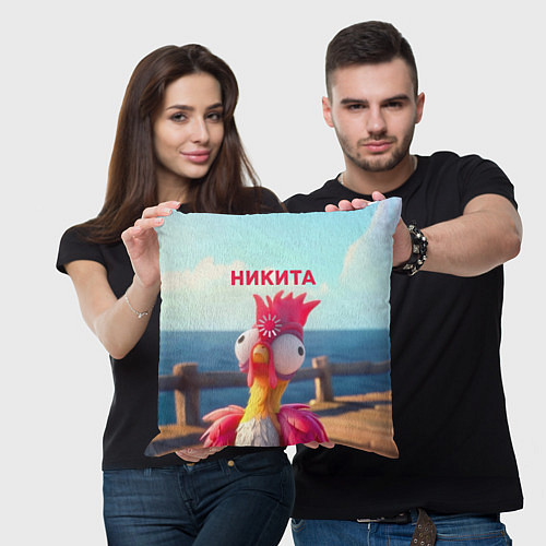 Подушка квадратная Никита - загрузка - смешной петух / 3D-принт – фото 3