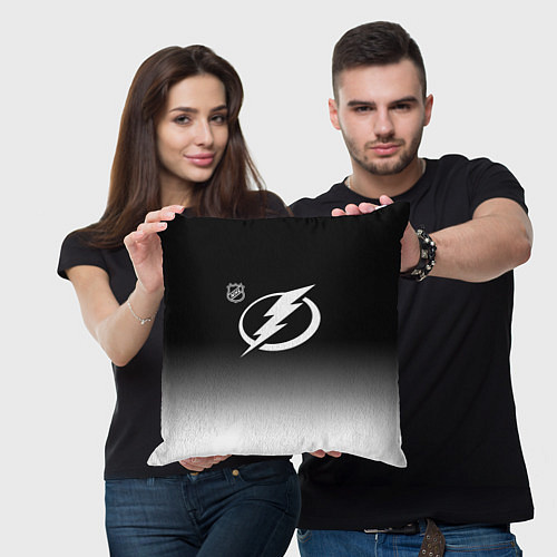 Подушка квадратная Тампа Бэй Лайтнинг - градиент / 3D-принт – фото 3