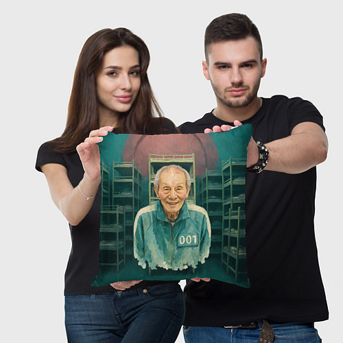 Подушка квадратная Игра в кальмара игрок 001 / 3D-принт – фото 3