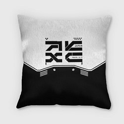 Подушка квадратная Кибер текстура - черно белая, цвет: 3D-принт