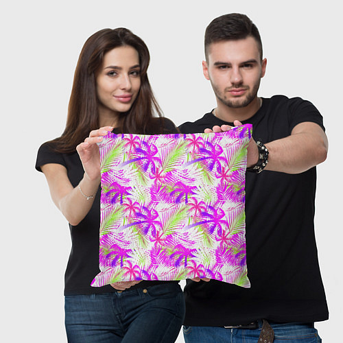 Подушка квадратная Palm tree pink / 3D-принт – фото 3