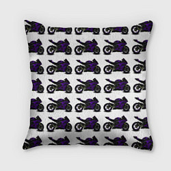 Подушка квадратная The motorcycle is dark purple, цвет: 3D-принт