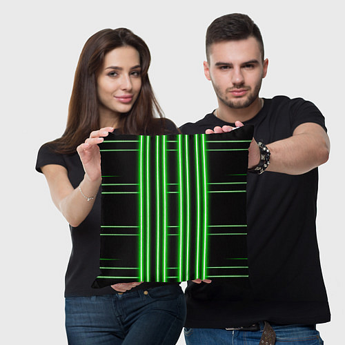 Подушка квадратная Neon green / 3D-принт – фото 3