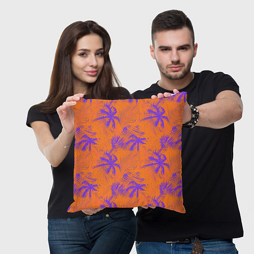 Подушка квадратная Palm orange / 3D-принт – фото 3
