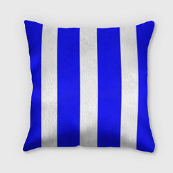 Подушка квадратная Color white blue line, цвет: 3D-принт