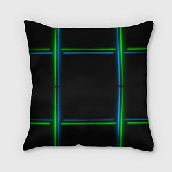 Подушка квадратная Neon green light blue, цвет: 3D-принт