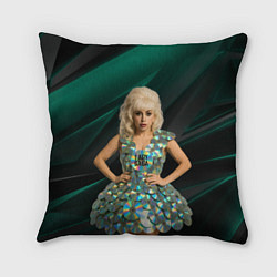 Подушка квадратная Леди Гага в платье из дисков, цвет: 3D-принт