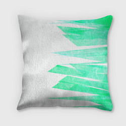 Подушка квадратная Color white light blue strip, цвет: 3D-принт