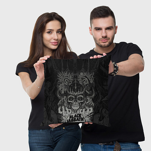 Подушка квадратная Black Sabbath death skull / 3D-принт – фото 3