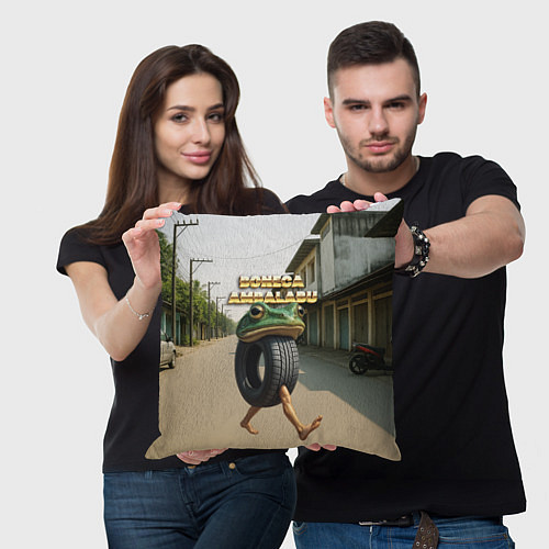 Подушка квадратная Boneca Ambalabu мем / 3D-принт – фото 3