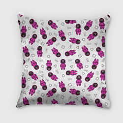 Подушка квадратная Персонажи корейского сериала игра в кальмара, цвет: 3D-принт