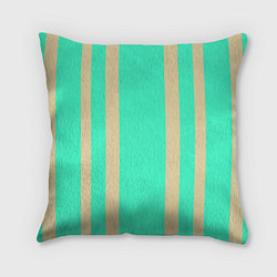 Подушка квадратная Color blue beige stripes, цвет: 3D-принт