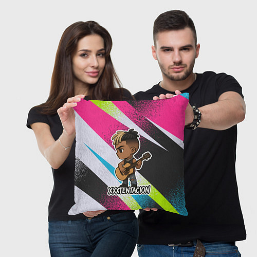 Подушка квадратная XXXTentacion в мультяшном стиле / 3D-принт – фото 3
