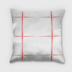 Подушка квадратная Color white red stripes, цвет: 3D-принт