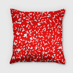Подушка квадратная Красный яркий камуфляж, цвет: 3D-принт