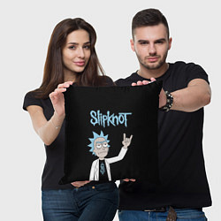 Подушка квадратная Slipknot и Рик Санчес из Рик и Морти, цвет: 3D-принт — фото 2