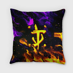 Подушка квадратная Doom огненный стиль, цвет: 3D-принт