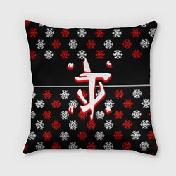 Подушка квадратная Doom winter pattern steel, цвет: 3D-принт
