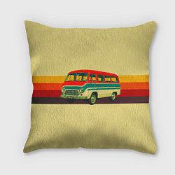 Подушка квадратная Ретро автобус РАФ-977 поп-арт, цвет: 3D-принт