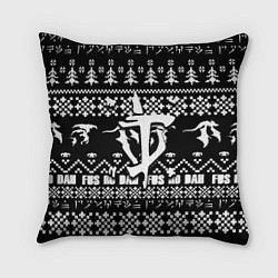 Подушка квадратная Doom x elders scrolls pattern, цвет: 3D-принт