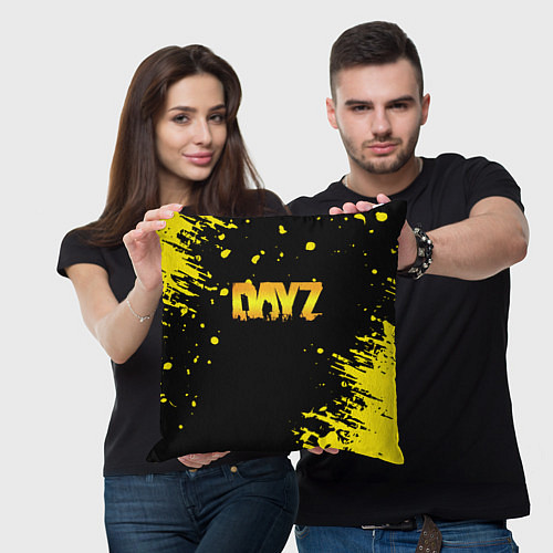 Подушка квадратная Dayz краски желтые краски / 3D-принт – фото 3