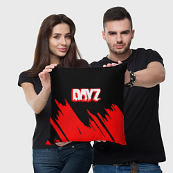 Подушка квадратная Dayz штрихи красок, цвет: 3D-принт — фото 2