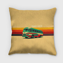 Подушка квадратная Ретро автобус ЗИС-127 поп-арт, цвет: 3D-принт