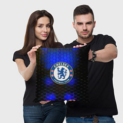 Подушка квадратная Chelsea соты неоновые, цвет: 3D-принт — фото 2