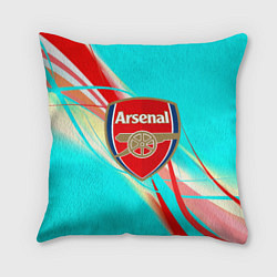 Подушка квадратная Arsenal stripes, цвет: 3D-принт