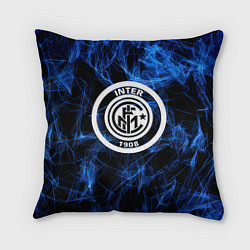 Подушка квадратная Inter smoke neon, цвет: 3D-принт