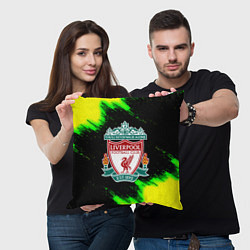 Подушка квадратная Ливерпуль кислотные краски, цвет: 3D-принт — фото 2