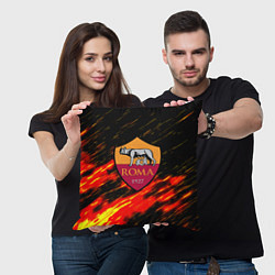Подушка квадратная Romo огненные штрихи, цвет: 3D-принт — фото 2