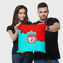 Подушка квадратная Liverpool краски текстура штрихи, цвет: 3D-принт — фото 2