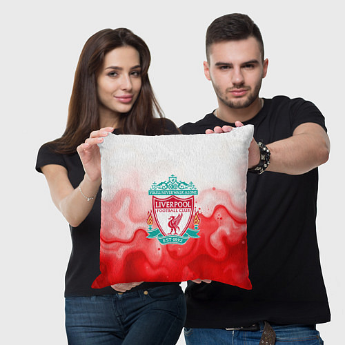Подушка квадратная Фк Ливерпуль 2025 / 3D-принт – фото 3
