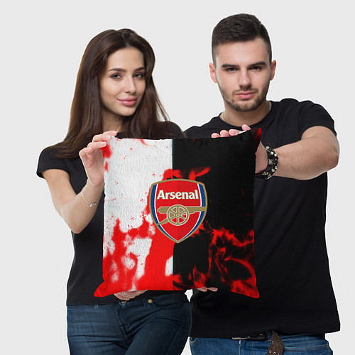 Подушка квадратная Арсенал огонь / 3D-принт – фото 3