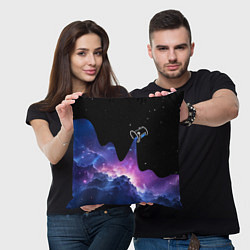 Подушка квадратная Потеки космической краски, цвет: 3D-принт — фото 2