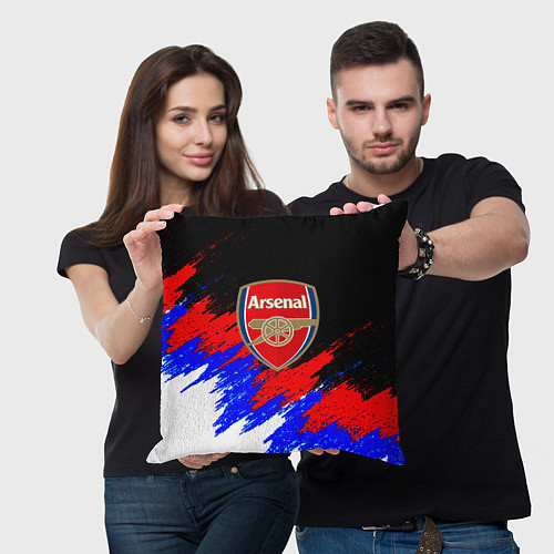 Подушка квадратная Арсенал краски триколор / 3D-принт – фото 3