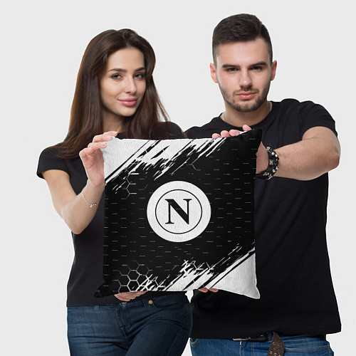 Подушка квадратная Napoli краски соты текстура / 3D-принт – фото 3