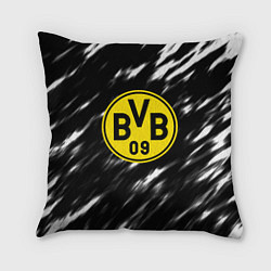 Подушка квадратная Borussia штрихи красок текстура, цвет: 3D-принт
