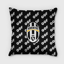 Подушка квадратная Juventus off pattern, цвет: 3D-принт