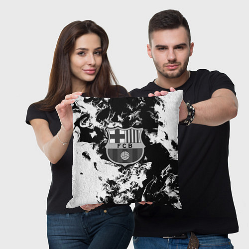 Подушка квадратная Juventus белый дым / 3D-принт – фото 3