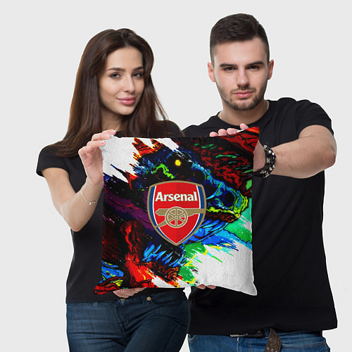 Подушка квадратная Arsenal monster / 3D-принт – фото 3