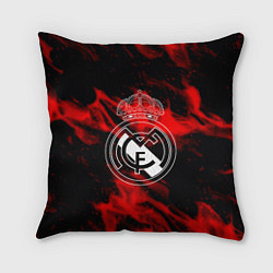 Подушка квадратная Real Madrid красный огонь, цвет: 3D-принт
