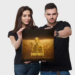 Подушка квадратная Fortnite золотой Мидас, цвет: 3D-принт — фото 2